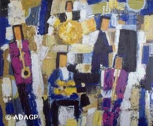 Peinture intitulée "Quintet en 6 et demi" par Franck Mugnie, Œuvre d'art originale