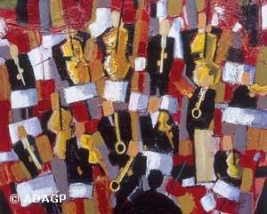 Peinture intitulée "L'orchestre" par Franck Mugnie, Œuvre d'art originale, Huile