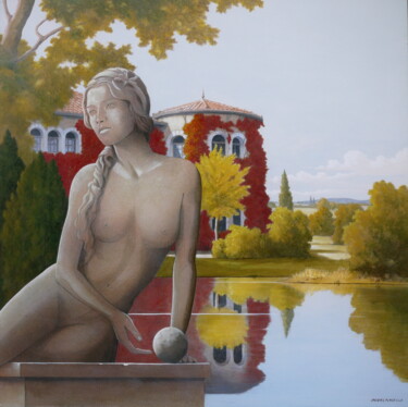 Villa Monnery Painting titled "Villa Monnery" by Jacques Place, Original Artwork, Acrylic