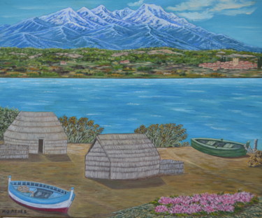 Cabanes de pêcheurs au pied du Canigou