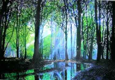Peinture intitulée "Bright lights in a…" par Marie-Line Vasseur, Œuvre d'art originale, Acrylique
