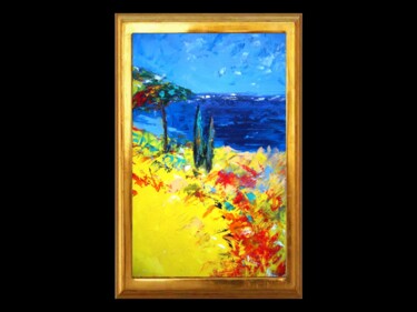 Peinture intitulée "La Pinède" par Laure Leprince, Œuvre d'art originale, Huile