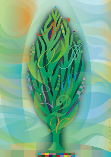 Typo Cypress | Typozypresse | typo cyprès Digital Arts titled "Typo Cypress | Typo…" by Bernd Wachtmeister, Original Artwork, 2D Digital Work
