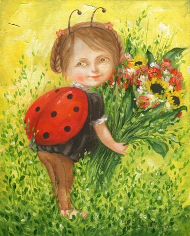 Peinture intitulée "Все цветы тебе" par Natalia Derevianko, Œuvre d'art originale, Huile