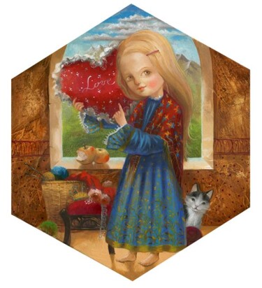 Peinture intitulée "Мастерица / Мistress" par Natalia Derevianko, Œuvre d'art originale, Huile