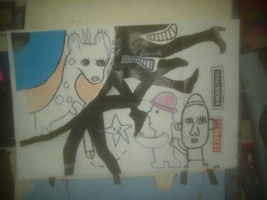 Ζωγραφική με τίτλο "LA GIRAFE" από Nicolas Malaize (Nicou), Αυθεντικά έργα τέχνης