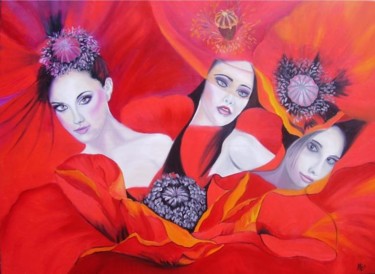 Peinture intitulée "Summer bunch" par Alix, Œuvre d'art originale, Huile