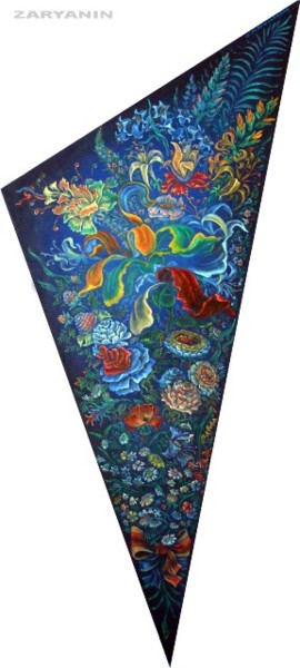 Картина под названием "Bouquet" - Triangularist, Подлинное произведение искусства, Масло
