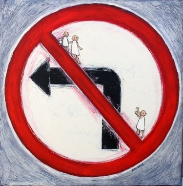 Peinture intitulée "ça glisse" par Delphine Mabed, Œuvre d'art originale, Huile