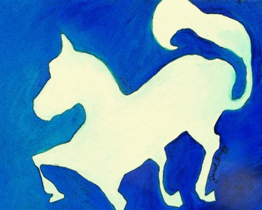 Horse in Blue and White