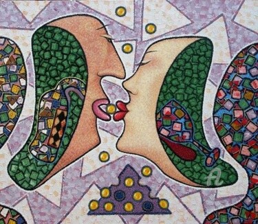 绘画 标题为“Влюблённый поцелуй.” 由Jori Sizonenko, 原创艺术品, 油