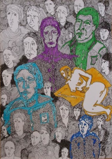 Peinture intitulée "emportée par la fou…" par Evelyne Hervé, Œuvre d'art originale
