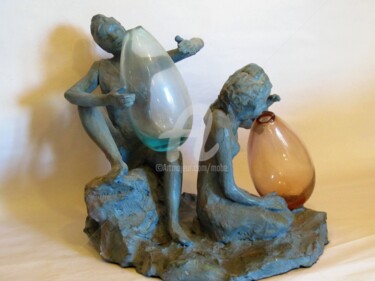 Mi, Fa, Sol d'Eau Sculpture titled "Mi, Fa, Sol d'Eau" by Mabé, Original Artwork, Terra cotta