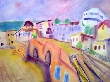 绘画 标题为“In old Safed 1” 由Janna Shulrufer, 原创艺术品, 水彩