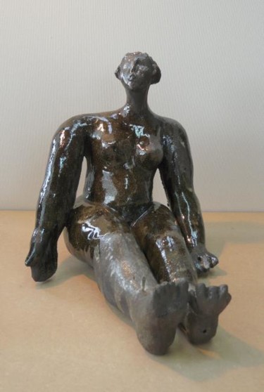Sculpture intitulée "Assise" par Sylvie Hébrard, Œuvre d'art originale, Céramique