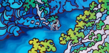 Peinture intitulée "En-Vau ,l'eau" par Gwendoline Pieters, Œuvre d'art originale