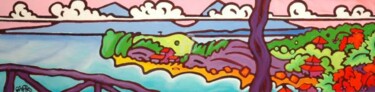Peinture intitulée "Bali,vue du MÜ" par Gwendoline Pieters, Œuvre d'art originale, Huile