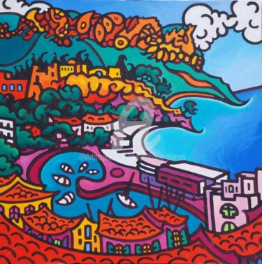 Painting titled "Vue de Cassis" by Gwendoline Pieters, Original Artwork