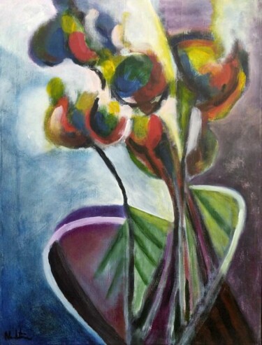 Painting titled "Flowers" by Erik Nordström, Original Artwork, Acrylic