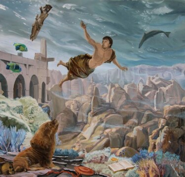 Peinture intitulée "Saint Jérôme dans l…" par Gilles Chambon, Œuvre d'art originale, Huile