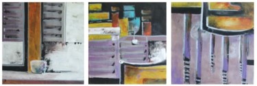 Malerei mit dem Titel "Triptyque" von Wally, Original-Kunstwerk, Acryl