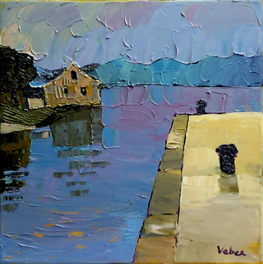 Favorite place Painting titled "Favorite place" by Oksana Veber, Original Artwork, Oil Mounted on Wood Stretcher frame