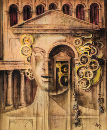 Peinture intitulée "LE POIDS DES TRADIT…" par Jean-Philippe Vallon, Œuvre d'art originale