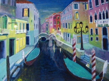 Venise Peinture intitulée "Venise" par Isabelle Blot, Œuvre d'art originale, Huile