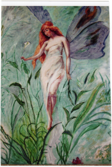 Peinture intitulée "Elfe" par Isabelle Blot, Œuvre d'art originale, Huile