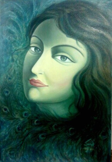 Painting titled "Krishnamayi" by Suddha Sama, Original Artwork, Oil