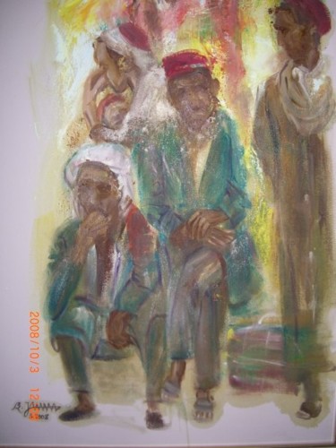 Peinture intitulée "attente" par Mozart, Œuvre d'art originale, Huile