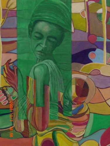 Peinture intitulée "Maternité" par Mozart, Œuvre d'art originale, Huile