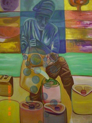 Peinture intitulée "L’africain" par Mozart, Œuvre d'art originale, Huile