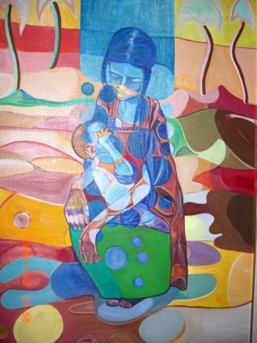 Peinture intitulée "Amour" par Mozart, Œuvre d'art originale, Huile