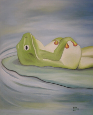 「FROGY」というタイトルの絵画 Marina Pylypenkoによって, オリジナルのアートワーク, オイル