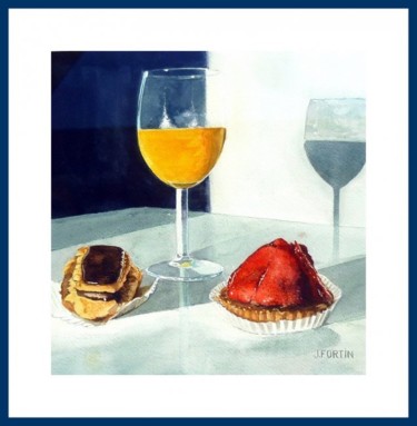Painting titled "le 4h" by Geako, Original Artwork, Watercolor