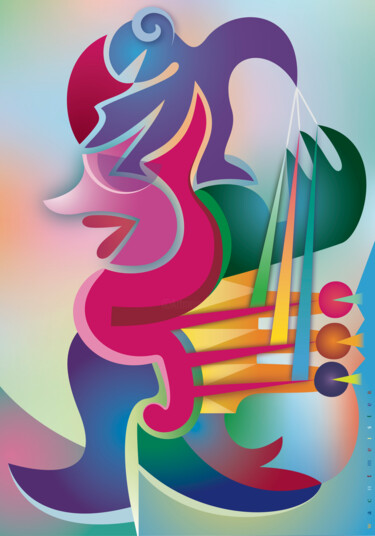 数字艺术 标题为“Artist With Stalker” 由Bernd Wachtmeister, 原创艺术品, 2D数字工作