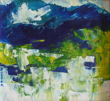 Painting titled "Portrait paysage" by Patrick Jossier, Original Artwork, Acrylic