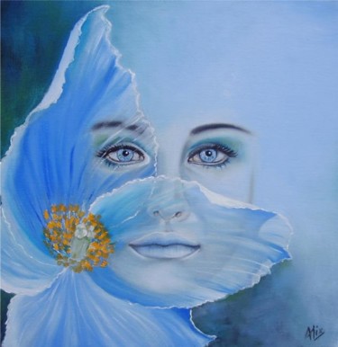 Peinture intitulée "The soul of the blu…" par Alix, Œuvre d'art originale, Huile