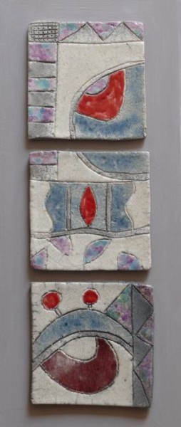 Design mit dem Titel "triptyque gris" von Armelle Colombier, Original-Kunstwerk