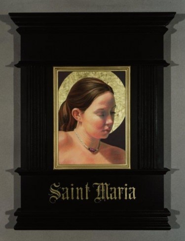 Painting titled "SAINT MARIA" by John Joseph Hunn, Original Artwork, Oil