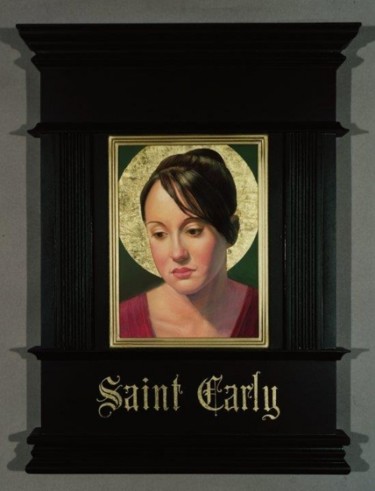 Painting titled "SAINT CARLY" by John Joseph Hunn, Original Artwork, Oil