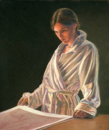 Painting titled "FAWN IN ROBE" by John Joseph Hunn, Original Artwork