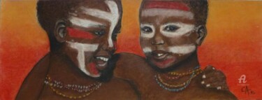 Peinture intitulée "Deux Frères" par Céline Alves, Œuvre d'art originale, Huile