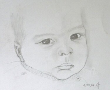 Peinture intitulée "Bébé métisse" par Céline Alves, Œuvre d'art originale, Huile