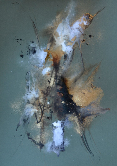 Painting titled "Le martin pêcheur" by Muriel Cayet, Original Artwork