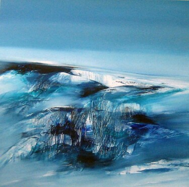 Painting titled "VAGUE POLAIRE" by Jean Claude Barthel, Original Artwork, Oil