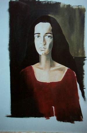 Painting titled "portrait de murielle" by Reginald Gray, Original Artwork