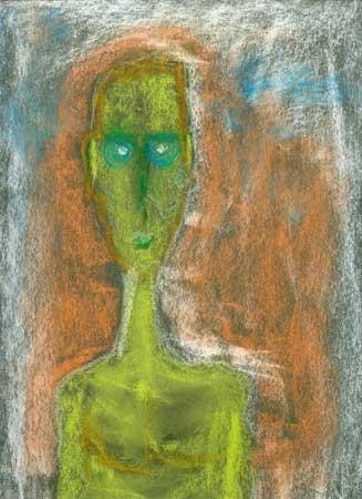 Peinture intitulée "vert ?" par Denis Bonnes, Œuvre d'art originale, Huile