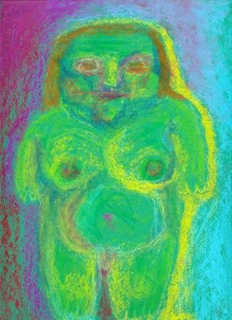 Peinture intitulée "verte" par Denis Bonnes, Œuvre d'art originale, Huile